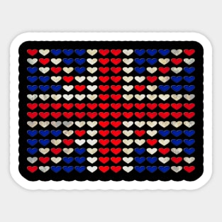 Union Jack - Heart pattern Sticker